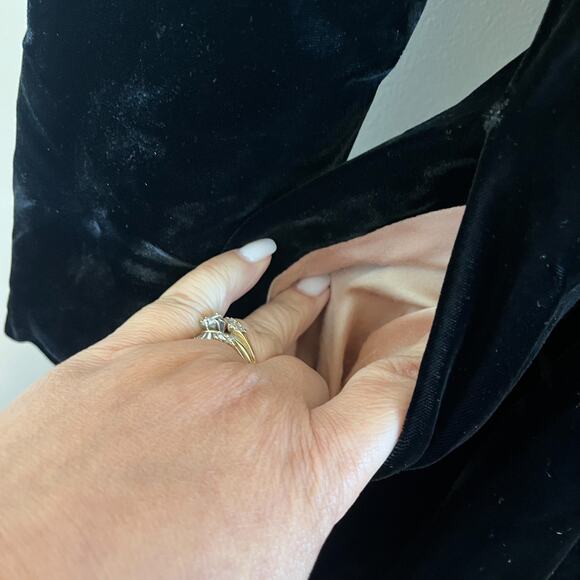 Vintage Victorian Velvet Opera Evening Regency Coat Size S Black Glam Gothic Emo - Picture 8 of 14